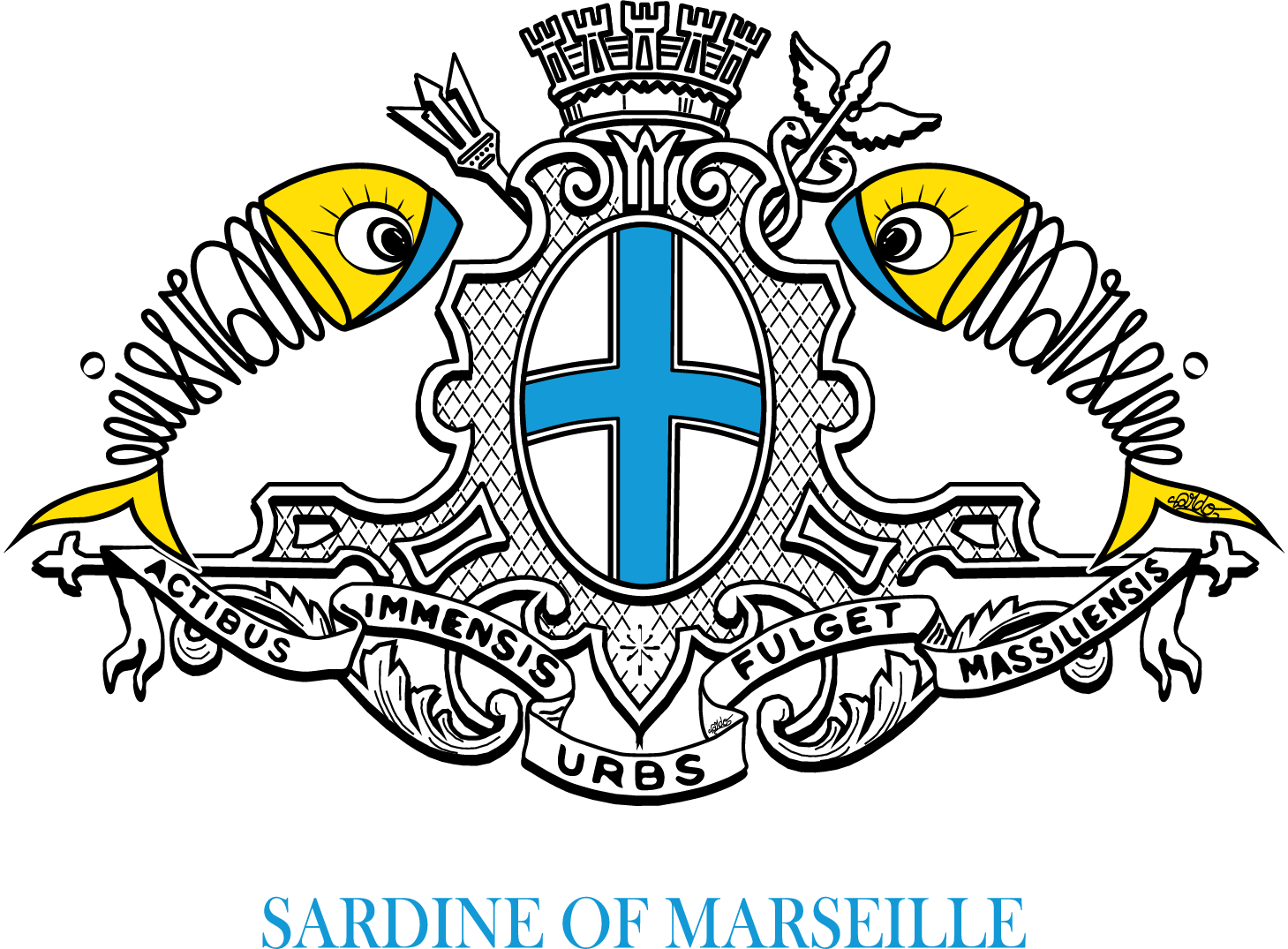 Duo de Sardines de Marseille, Décoration de poignée de porte en céramique  artisanale, Poissons de Marseille, Cadeau Pêcheur, Méditerranée -   France